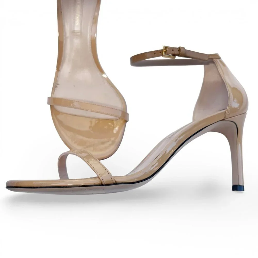 STUART WEITZMAN Nudist 75 Sandals Nude Heel 8.5 w/ Box Dustbag Classic